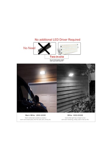 Beyaz 2 Adet/grup 50w Led Çip Projektör Ac 220v 240v Smd 2835 Projektör Spot Boncuk Led Sokak Lambası Manzara Dıy Aydınlatma İçin