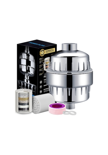 Yifomall Ev Su Filtresi Duş Başlığı - 17 Katlı Tam Karbonlu Temizleme Sistemi, Kolay Kurulum, Sağlıklı Duş İçin - Tek Kabuk Ve Filtre Çekirdeği Gri