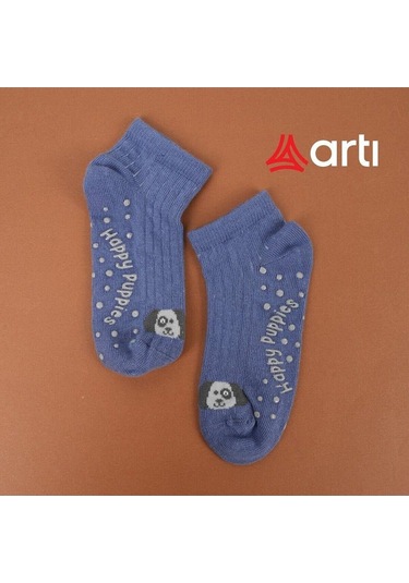 3 Adet Erkek Çocuk Köpüş Desenli Patik Çorap-1040 Lacivert