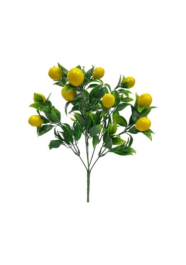 3lü Set Yapay Limon Demeti Yapay Çiçek 30 20cm Yeşil Yapraklı