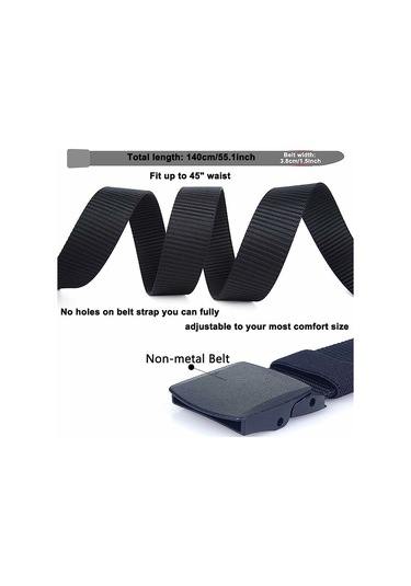 Erkekler İçin 2'li Taktik Kemer Paketi, 1,5" Naylon Askeri Bel Kemeri, Metal Tokasız