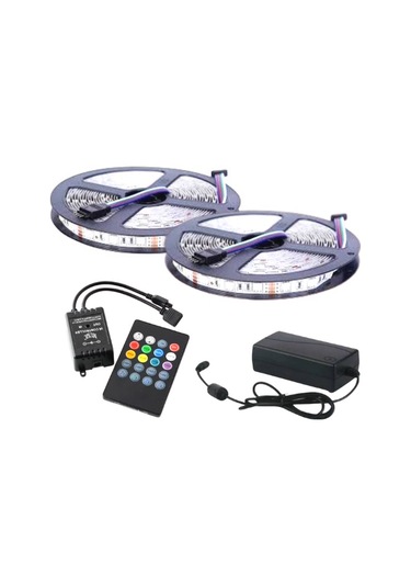 Rgb Sese Ve Müziğe Duyarlı Set 5-10 Metre Tak Çalıştır 3 Çip 5050