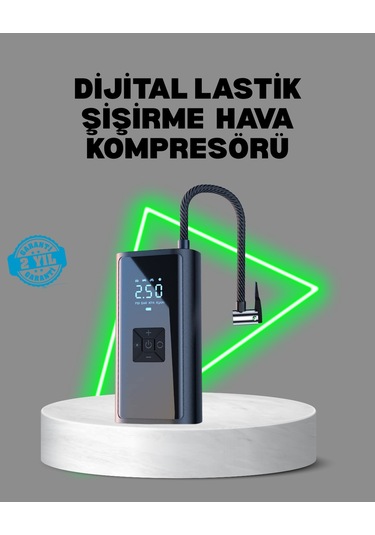 80w Kablosuz Dijital Ekranlı Taşınabilir Lastik Şişirme Pompası