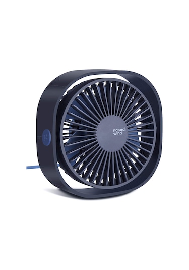 Gajeena Masaüstü Usb Fan, 360 Derece Dönebilen, 3 Seviye Rüzgar Hızı, Sessiz Motor, Mavi