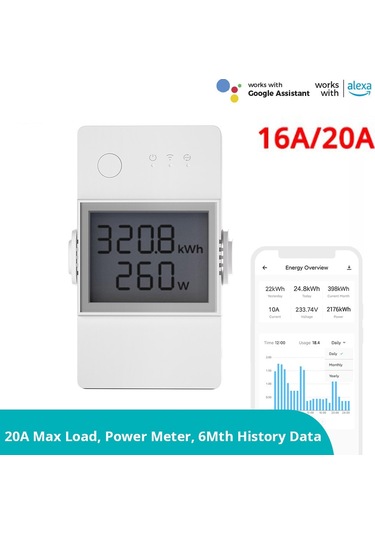 Sonoff Pow Elite Akıllı Elektrik İstatistikleri Akım Güç Ölçüm Anahtarı 16a