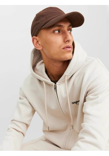 Jack & Jones Jorvesterbro Zıp Hood Noos Krem Erkek Sweatshirt 12241691 Krem