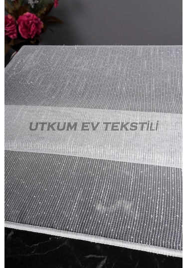Gümüş Simli Keten Düz Tül Perde Akdz 920