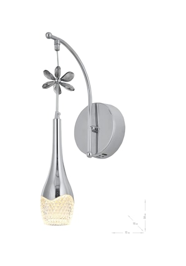 Lale Power Ledli Modern Lüks Duvar Aplik 3 Renk Sarı-beyaz-gün İşığı - Krom Krom