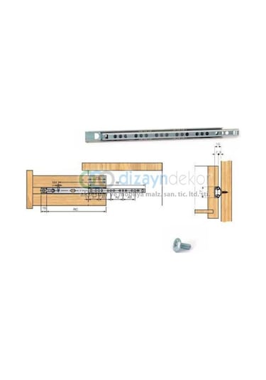 İnce Bilyalı Çekmece Rayı 17x310 Mm