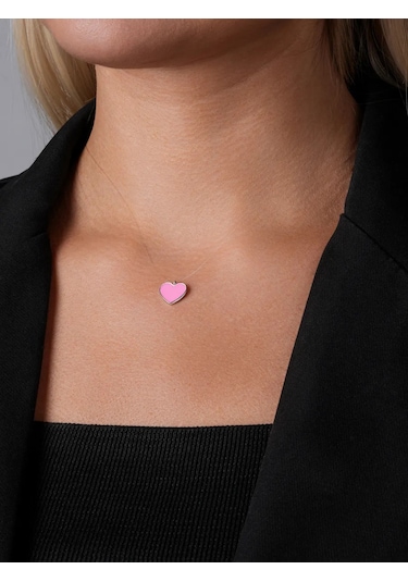 Lucente Balıkçılık İpi Kolye Kalp 925 Ayar Gümüş 332485068 Pembe