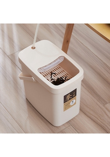 Sones Ofis Plastik Çay Artığı Kovası Çay Atık Kovası İtmeli Kapaklı Taşınabilir Çöp Kutusu, Stil: 7l Diğer