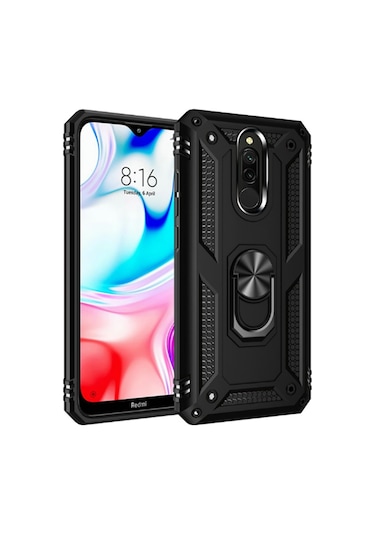 Xiaomi Redmi 8 Kılıf Zore Vega Kapak-Siyah