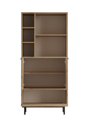 Lidya Banyo Dolabı Çok Amaçlı Dolap 3 Kapaklı Metal Ayaklı Sepet Kahverengi