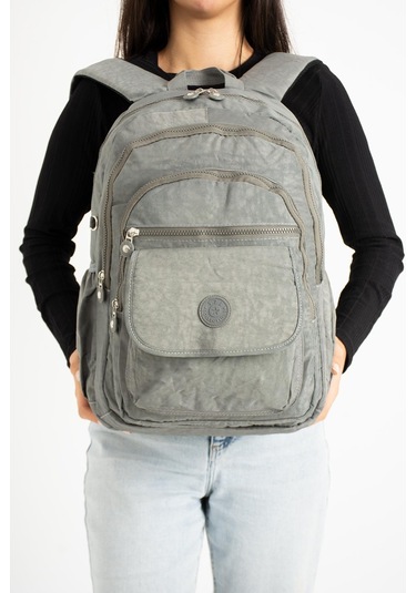 Ultra Hafif Çok Cepli Su Geçirmez Sırt Çantası Unisex Gri Model:571-2a - Gri