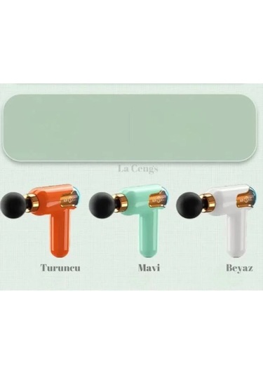 Yeni Nesil Darbeli Titreşimli Şarjlı Sporcu Masaj Tabancası 4 Başlıklı Lc - 002 4741 Açık Mavi