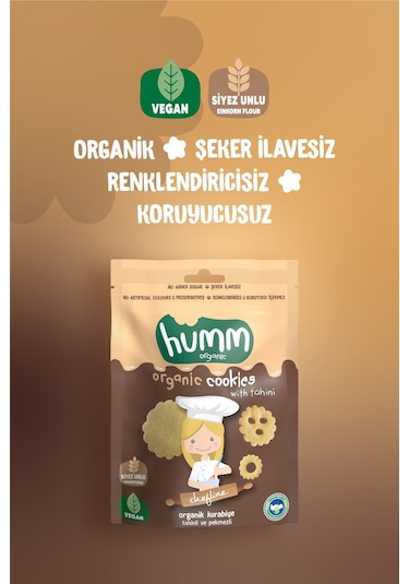 Humm Organic Organik Chefline Tahinli Pekmezli Vegan Kurabiye 6 x 55 G