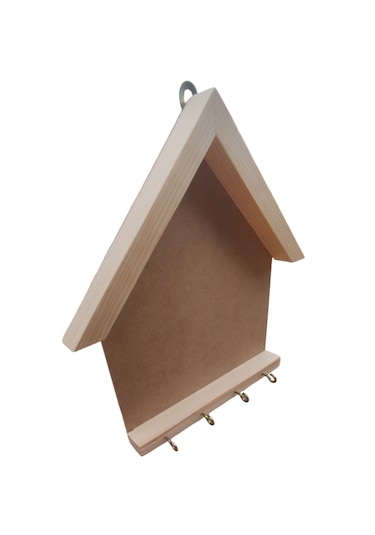 20x25cm Ham Ahşap Çerçeveli Boyanabilir Açık Anahtarlık Panosu