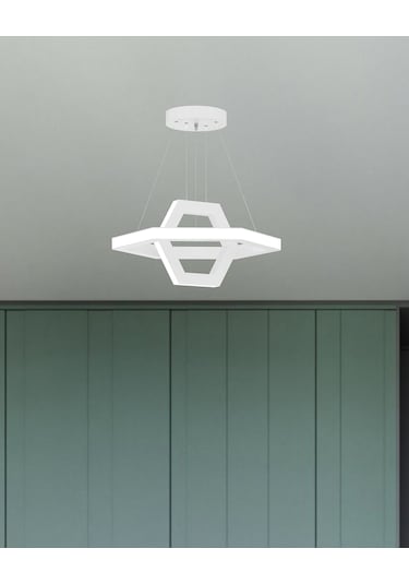 Ciclo Beyaz Kasa, Beyaz Işık Modern Sarkıt Led Avize Beyaz
