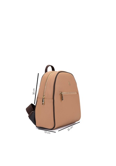 Tamer Tanca Kadın Suni Deri Bisküvi Sırt Çantası 743 2335 Bn Cnt Y25 Bıskuvı Fltr Bej