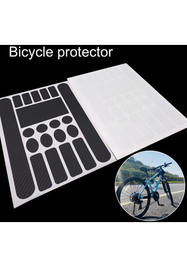 Karbon Fiber Doku-açık Sürme Anti-sürtünme Anti-scratch Zincir Çerçeve Etiket Çıkartması Dağ Yol Bisikleti İçin Наклейки Наклейки На Велосипед Siyah