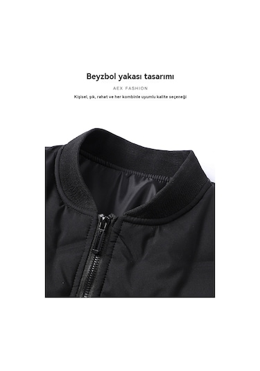 Erkekler İçin Sonbahar Ve Kışlık Kalın, Sıcak, Pamuklu, Dolgulu Ceketler Mavi