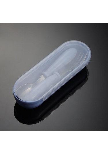 Moveevo Çocuklar İçin 304 Paslanmaz Çelik Çatal Kaşık Kutusu Seti - Yeşil Desenli, El Tutması Kolay, Hediye İçin Uygun Yeşil