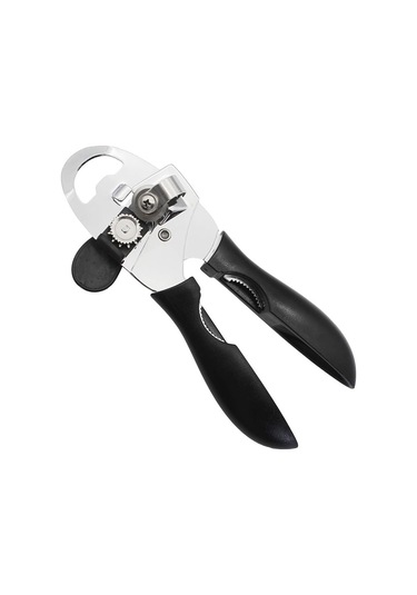 Teltree Paslanmaz Çelik Konserve Açacağı - Kolay Kullanımlı, Kaymaz Saplı Mutfak Aksesuarı Siyah