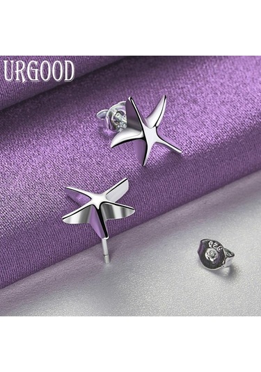 925 Ayar Gümüş Denizyıldızı Küpe Hediye Moda Takı