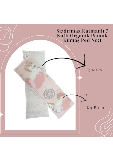 Bezhane Baby 7 Katlı Yıkanabilir Bebek Pedi Pembe Unicorn Desen 1 Numara Standart