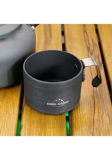 Neevoyu Alüminyum Çelik Kamp Bardakı 160ml - Dayanıklı, Hafif, Maka, Piknik Ve Seyahat İçin Kahve/çay Bardağı Gri