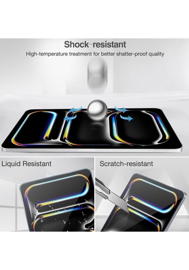 İpad Pro 11 İnç M4 2024 Uyumlu Temperli Cam Ekran Koruyucu