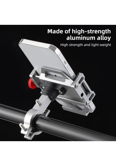 Konesam Alüminyum Bisiklet Telefon Tutucu, Dağ Bisikleti Elektrikli Araçlar İçin, Direksiyon Tipi Siyah, Gps Navigasyon Desteği