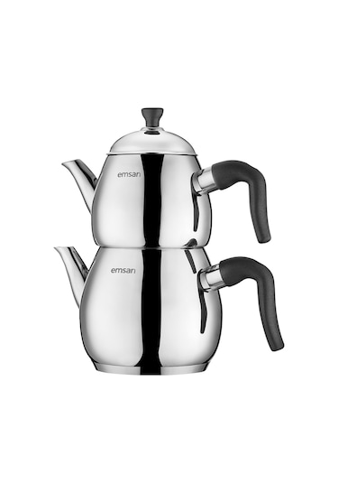 Emsan Duru Midi Çaydanlık Takımı Siyah 1.0 - 2.0 Lt Siyah