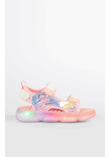 Vicco Can Kız Çocuk Pudra Işıklı Phylon Sandalet Pudra