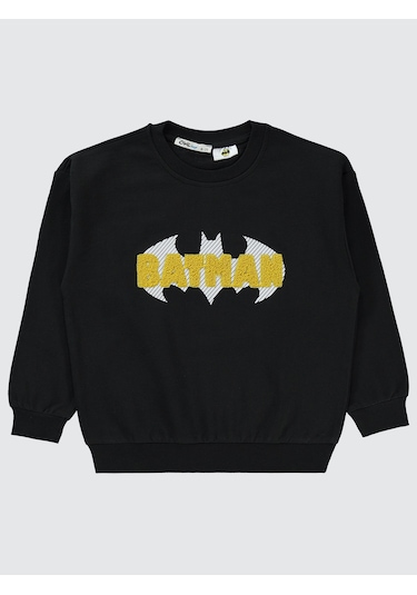 Batman Erkek Çocuk Sweatshirt 10-13 Yaş Siyah