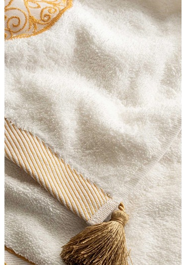 Ecocotton Arus Krem/krem %100 Organik Pamuk 4 Parça Hamam Seti Krem