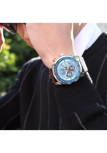 Curren Erkek Moda Pu Deri Spor Kol Saati Günlük Saat Lüks Suya Dayanıklı Kuvars Saat 4 Diğer