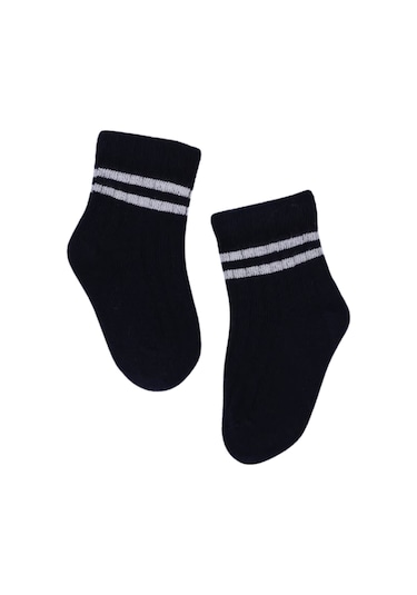 Erkek Bebek Çorap Soket 4 Çift Siyah-krem-gri-mavi-1889 ÇoK Renkli