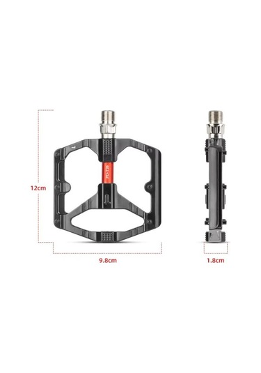 Sarissa T26 Çift Kovanlı Alüminyum Geniş Platform Du Peilin Rulman Bisiklet Pedalı Siyah