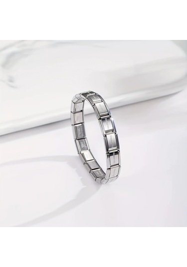 Çelik Bileklik İtalyan Charm Model Unisex Erkek Kadın 3 Mm 18 Cm Gümüş Silver Gümüş