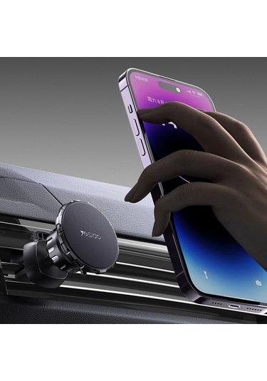 Yapışkanlı Araba Dashboard Telefon Tutucu Havalandırma Klipsi İle Manyetik Dönebilen Telefon Braketi