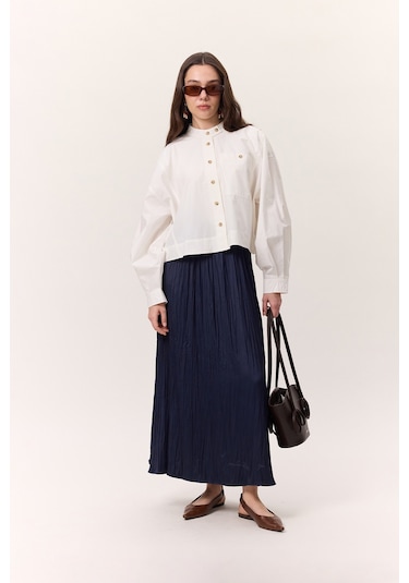 Crush Saten Etek Lacivert Lacivert