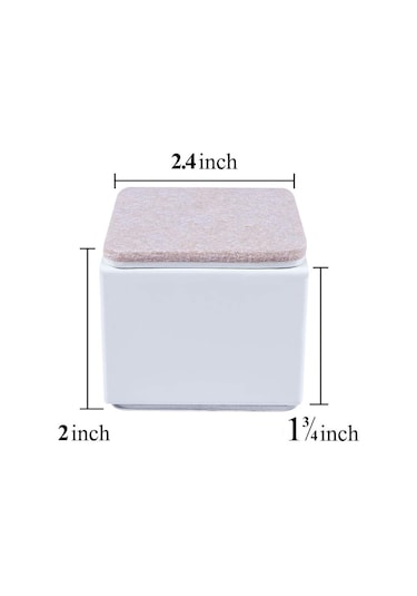 Qingmipy Masa Dolap Koltuk Yüksekliği Artırıcı Ayaklıklar - Kare 4 Adet 60x52mm Beyaz - Karbon Çelik Temel - Temizlik Ve Depolama Alanı Artırıcı