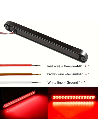 Xuweiwei Kamyon Kamyonet Ve Romorklar Icin 15 Ledli Sarı Evrensel Arka Stop Fren Sinyal Lamba Barı 12v 24v