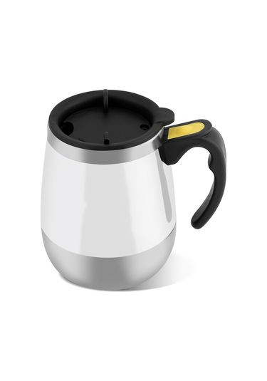 Lemestar Beyaz Otomatik Manyetik Karıştırıcı Kupa - Paslanmaz Çelik Isı Yalıtımlı, Gezginler İçin Spillproof, Kahve Şeker Krema Hızlı Karıştırma Beyaz