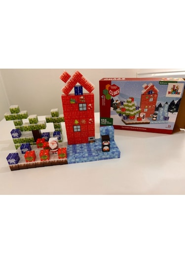 155 Parça Manyetik Bloklar Küp Blok Kar Ve Noel Temalı Yapı Taşı 2.0 Cm