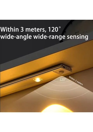 Beyaz Renk 4 Led 50 Cm Hareket Sensörlü Led Işık Tezgah Altı Ofis Ev Led Lamba Çok Renkli