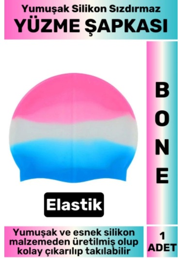 Su Geçirmez Elastik Yumuşak Yüzücü Havuz Deniz Yüzme Şapkası Silikon Bone 1 Adet Çok Renkli