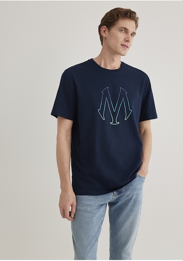 Mavi - Mavi Logo Baskılı Lacivert Tişört 0610635-70490 Lacivert