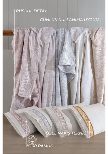 Elart Giza Battaniye Seti Tek Kişilik 4 Parça Taş Taş